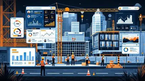 Construction site urban australia nz workers safety gear digital graphs alerts