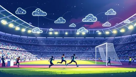 Dakar sports stadium filled with young athletes cloud technology