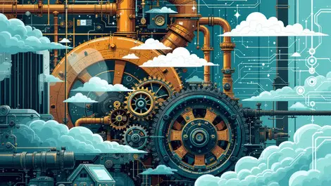 Old complex machinery outdated bank infrastructure digital age strain