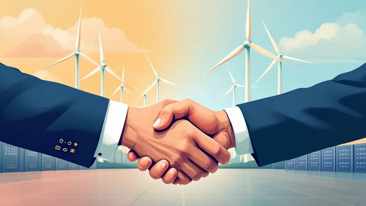Handshake uk us business wind turbines data servers clean energy investment