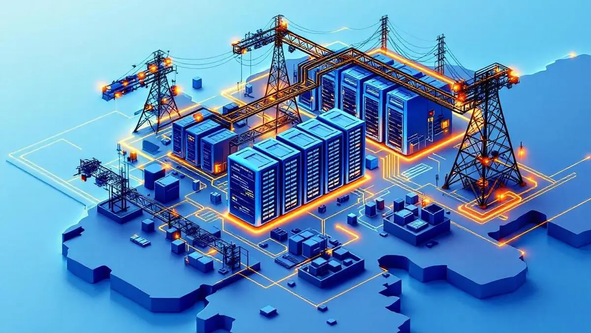 Modern data center servers cooling power infrastructure emea map outline