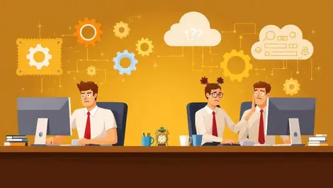 Australian office workers hesitant technology challenge digital cloud gears