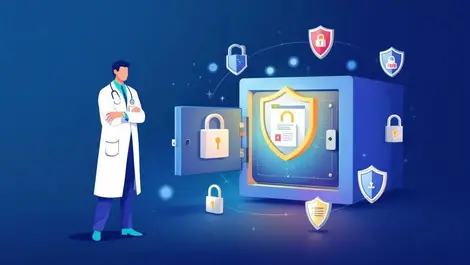 Healthcare professional secure digital vault patient data protection cybersecurity