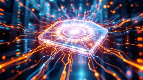 Glowing data flow ebpf linux kernel shield ai datacenter art