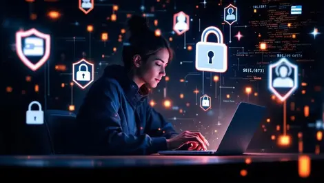 Online shopper shield icons secure payment lock ai bot protection