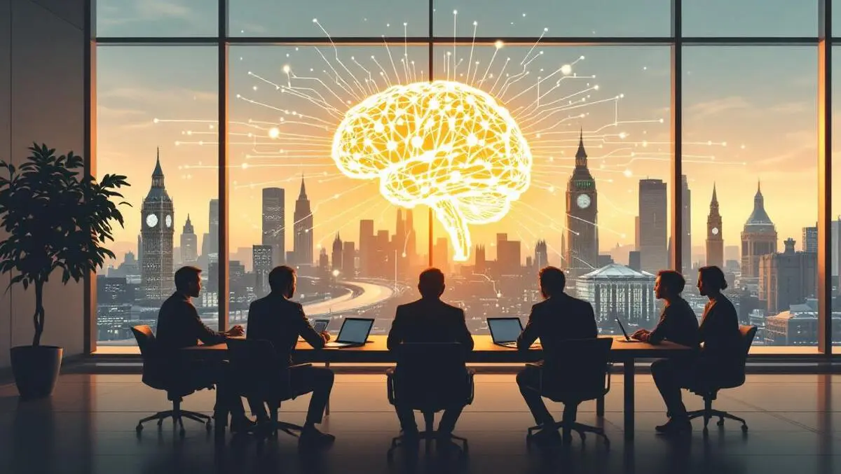 Uk boardroom london skyline responsible ai data brain network