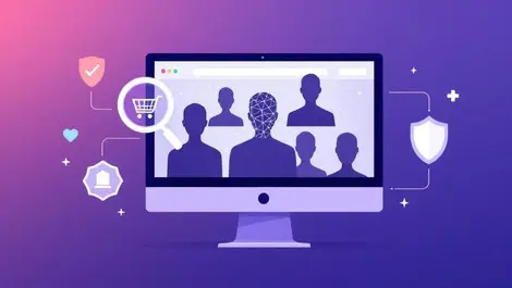 Realtime ai agent detection on ecommerce site flat illustration