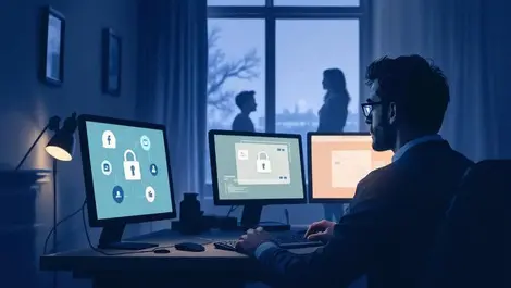 British man home office digital assets security family barrier uk